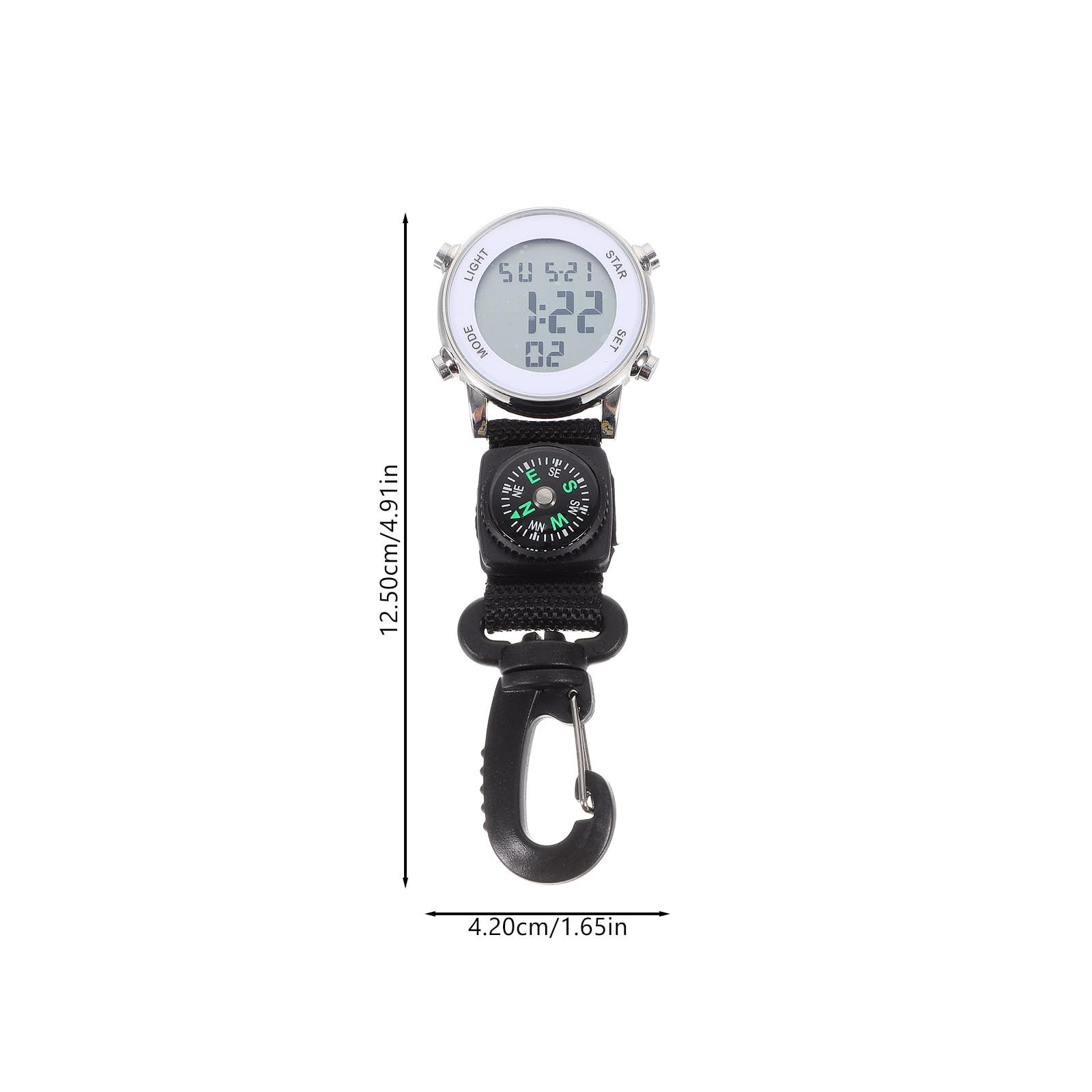 Mikikit Digital Pocket Watch with Clip - Quartz Hanging Buckle for Backpack, Outdoor Sports & Hiking - Perfect for Camping, Travel and Adventure Activities