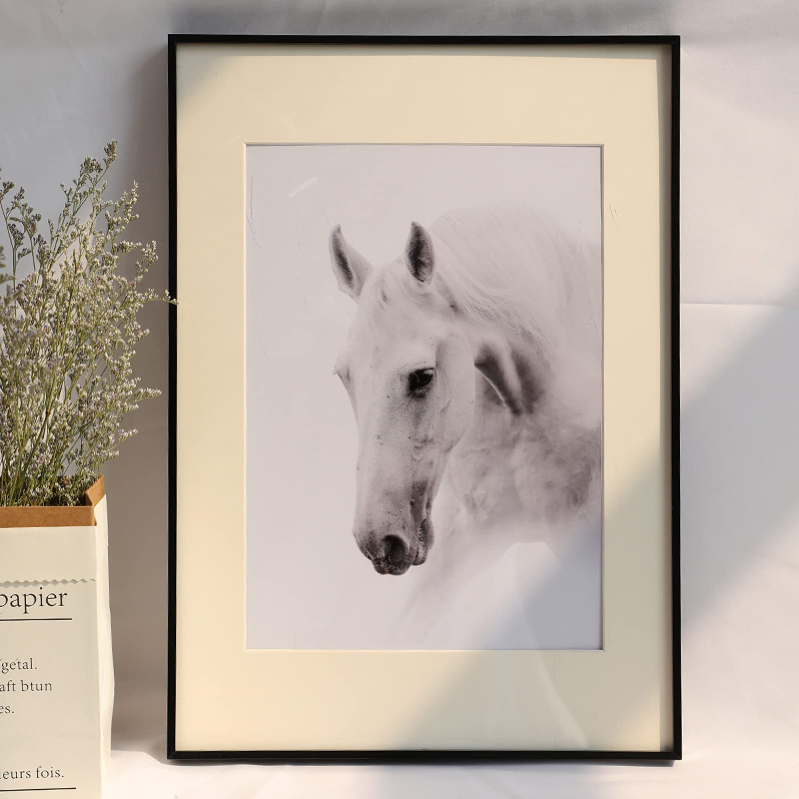 MEYYY Aluminum Metal Poster Photo Frame 40x50cm - Black Wall Mount Certificate Picture Frame for Home, Office & Gallery Decor