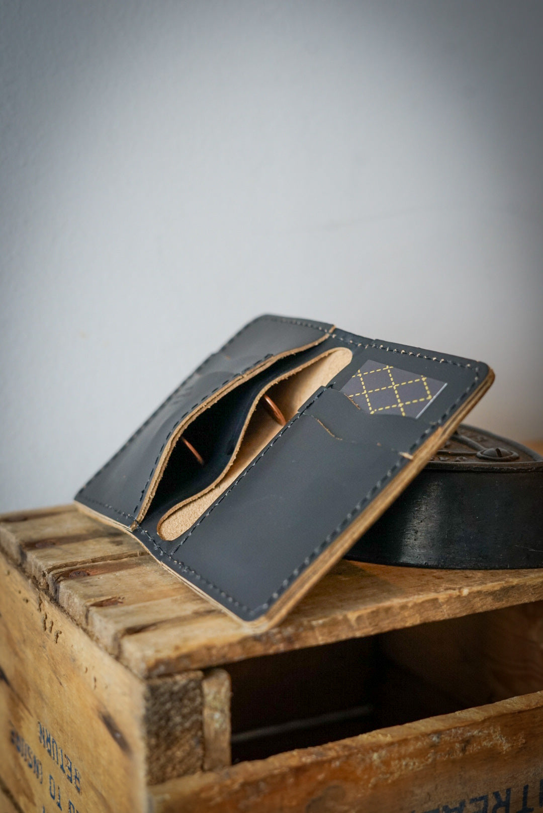 Mini Trucker Wallet - Slim RFID Blocking Matte Black Leather Wallet for Men - Perfect for Travel, Business & Everyday Carry