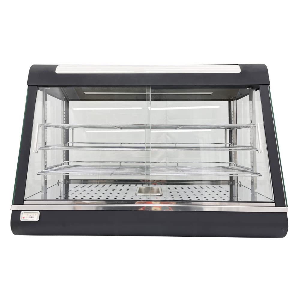 INTSUPERMAI Commercial Food Warmer - 3-Tier Countertop Pizza & Pastry Display Case, 35.43