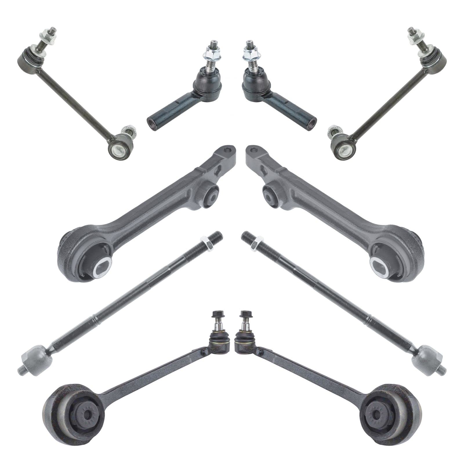 2011-2014 Chrysler 300 Dodge Challenger Charger Front Steering & Suspension Kit - Control Arms with Ball Joints, Sway Bar Links, Tie Rods - Improve Handling & Stability for Daily Driving & Performance Upgrades