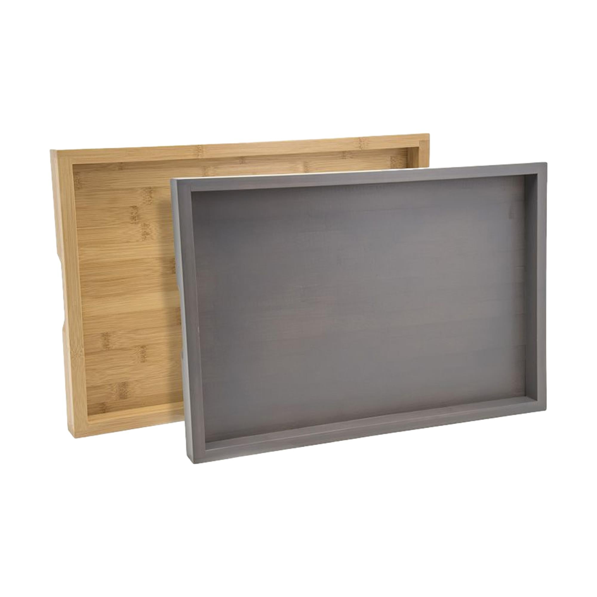 Premium Bamboo Serving Tray Set of 4 - 19x13 Inch Natural Wood Snack Platter for Charcuterie, Cheese, Appetizers - Perfect for Entertaining, Parties, and Home Decor