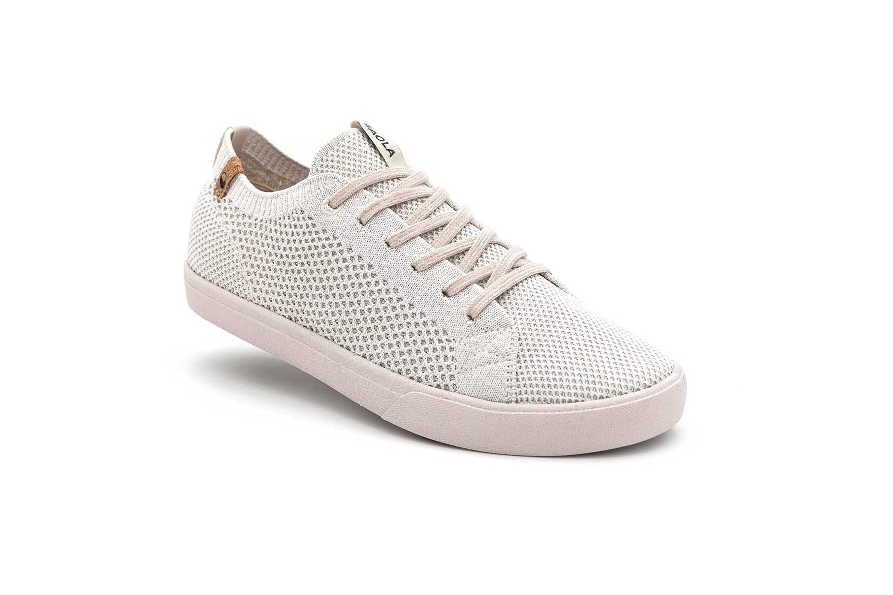 SAOLA Women's Cannon Knit White Sneakers - Breathable Comfortable Casual Shoes for Walking, Running & Everyday Wear | Perfect for Workouts, Travel & Street Style Fashion
