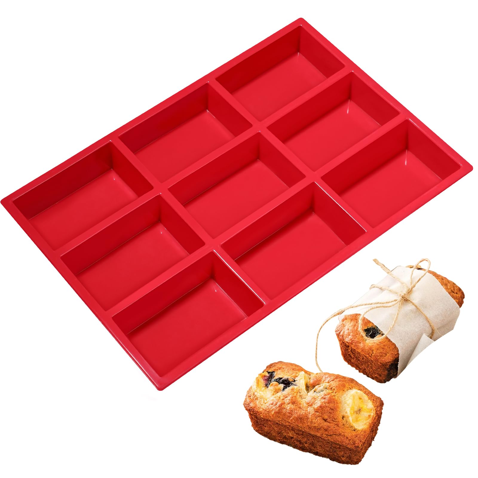 Webake Mini Loaf Pan Silicone Baking Mold - Non-Stick 4-Cavity Mini Loaf Cake, Bread, Meatloaf, Cornbread, Brownie & Muffin Pan - Perfect for Rectangle Soap Bars & Resin Epoxy Casting - Ideal for Home Baking, Gifts & DIY Crafts