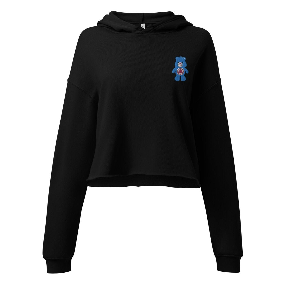 Serenity Cub Embroidered Women's Cropped Hoodie - Soft Pullover Sweatshirt for Casual Wear, Gym & Street Style Fashion