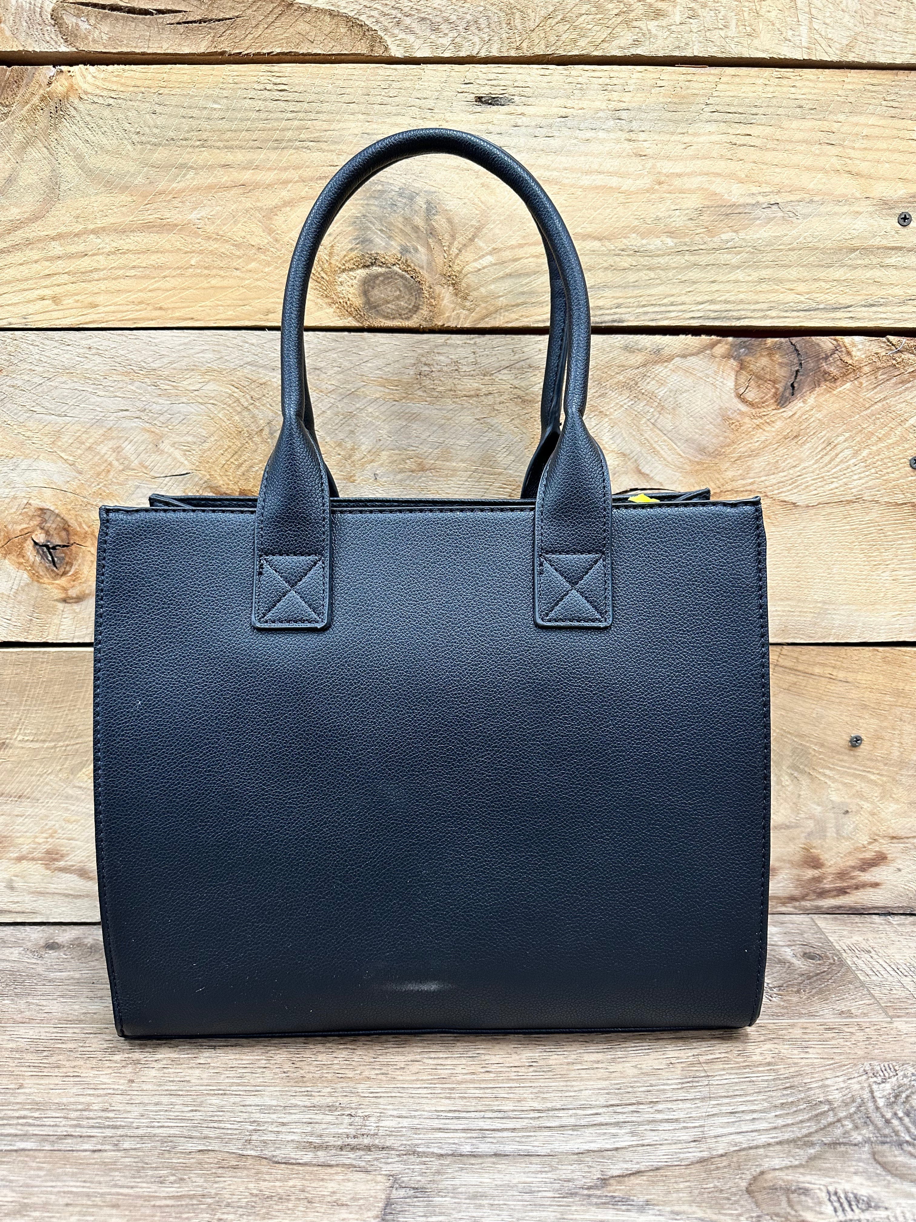 Wrangler Black Tote Bag with Adjustable Crossbody Strap - Stylish & Durable for Work, Travel & Everyday Use