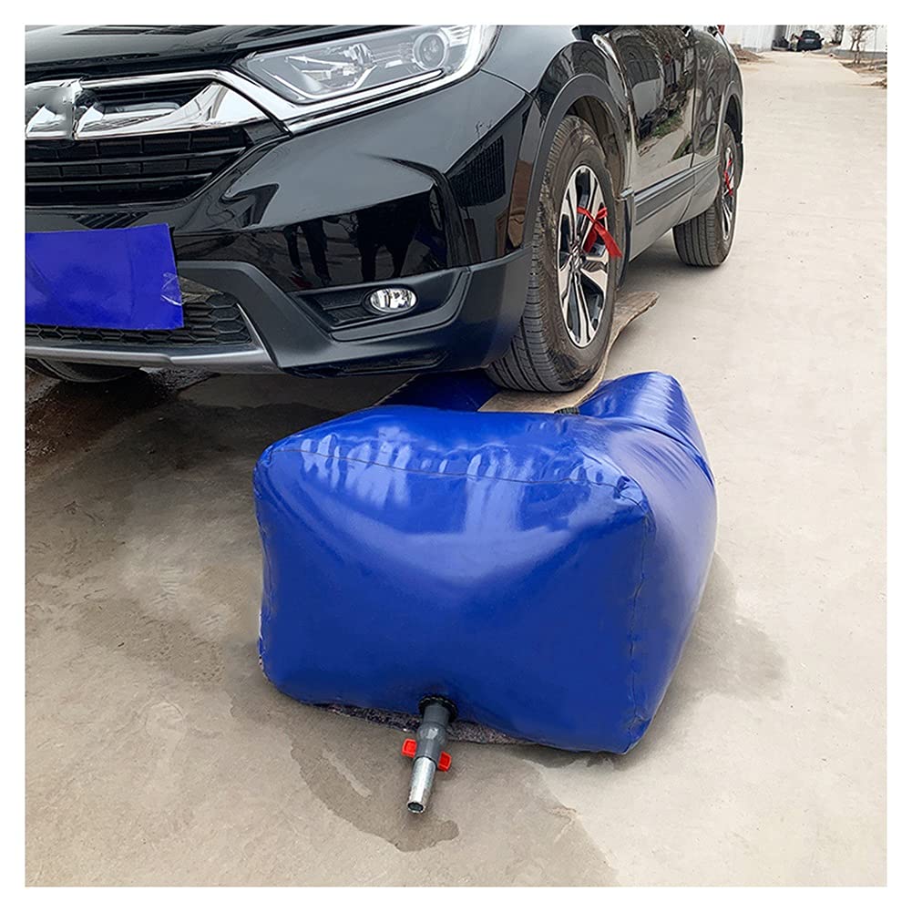 XJJUN 100 Gallon Foldable Water Storage Bag - Portable Collapsible Water Bucket for Gardening, Car Washing, Camping & Emergency Use - Flame Retardant, Space Saving Design (Blue, 378L/1.2X0.9X0.35M) - Ideal for Outdoor Activities, Pet Bathing & Water Storage
