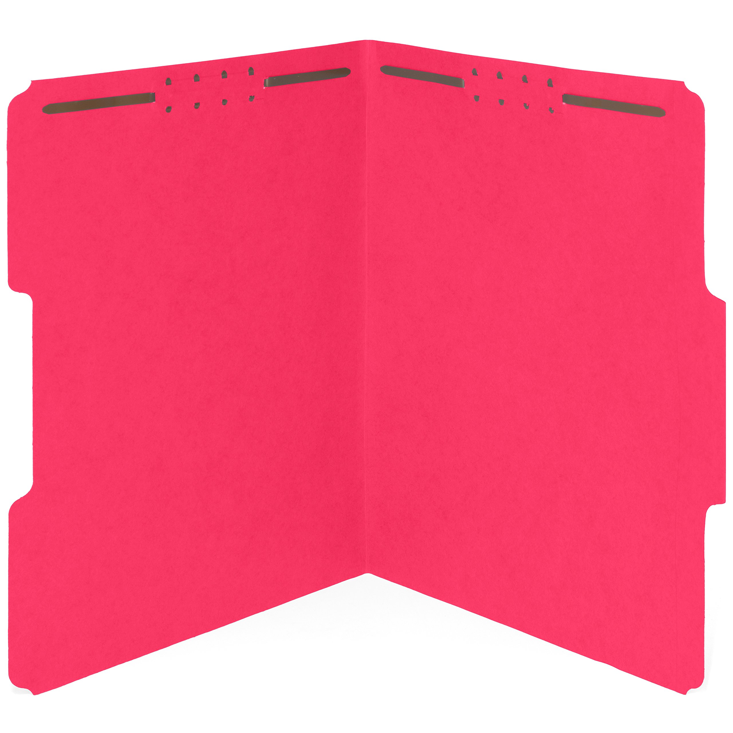 50 Pack Red Fastener File Folders - 1/3 Cut Reinforced Assorted Tab - Durable 2-Prong Letter Size Folders for Organizing Medical Records, Legal Documents & Office Files - Perfect for Hospitals, Law Firms & Office Organization