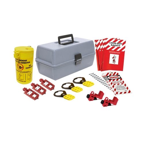Brady 134035 Lockout Kit with Large Toolbox - 2 Pack | OSHA Compliant Safety Lockout Tagout (LOTO) Kits for Industrial Equipment Maintenance & Electrical Panel Safety