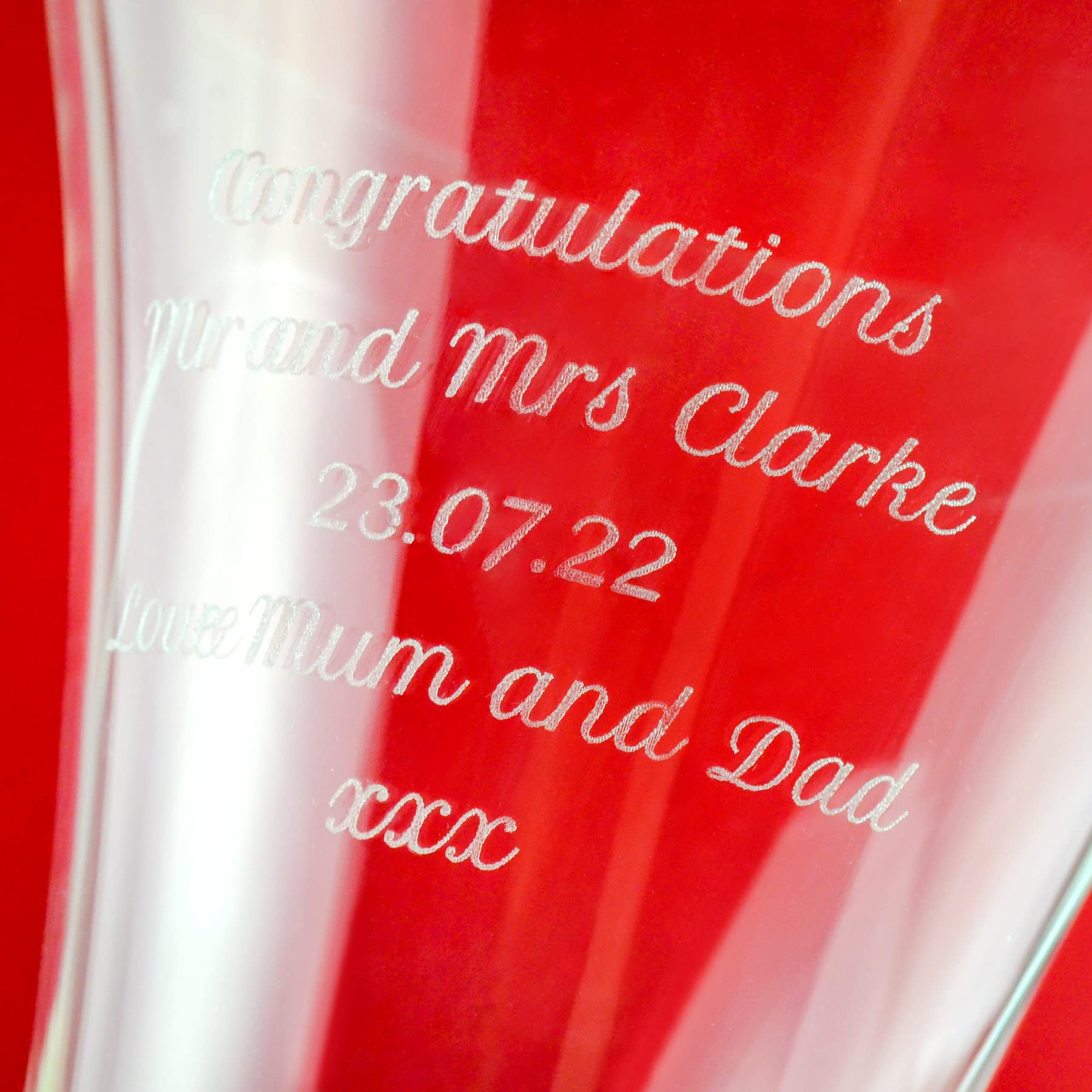 Personalized Diamante Vase with Etched Heart Design - Custom Engraved Glass Vase for Home Decor, Anniversary, Birthday, Retirement Gifts for Women, Mom, Wife - Perfect for Wedding, Valentine's Day & Housewarming