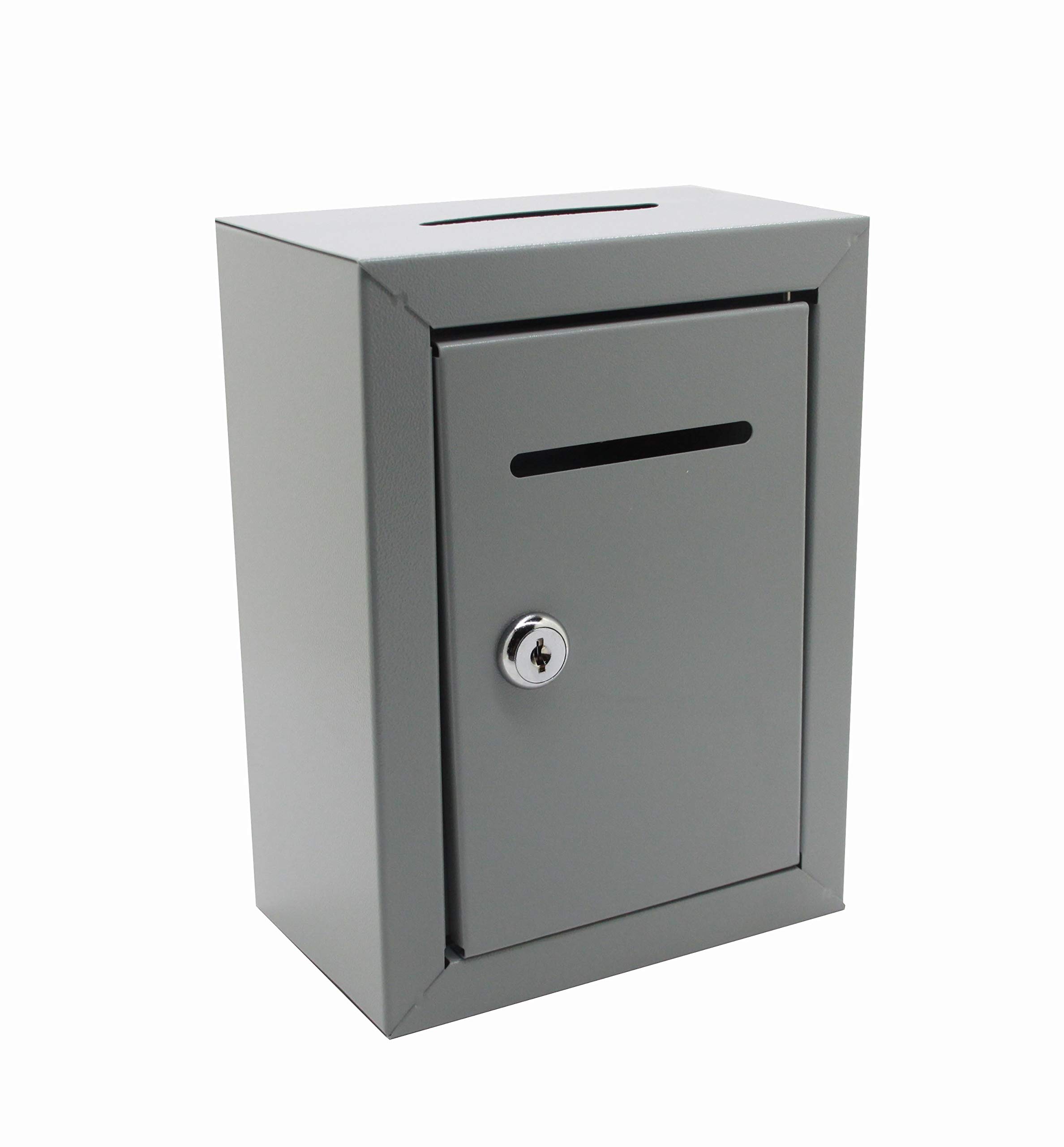 Vintage Metal Donation Box - Secure Collection & Ballot Box with Wall Mount | Ideal for Churches, Schools & Events | Durable Ticket Box for Fundraising & Voting (15609-FBA)