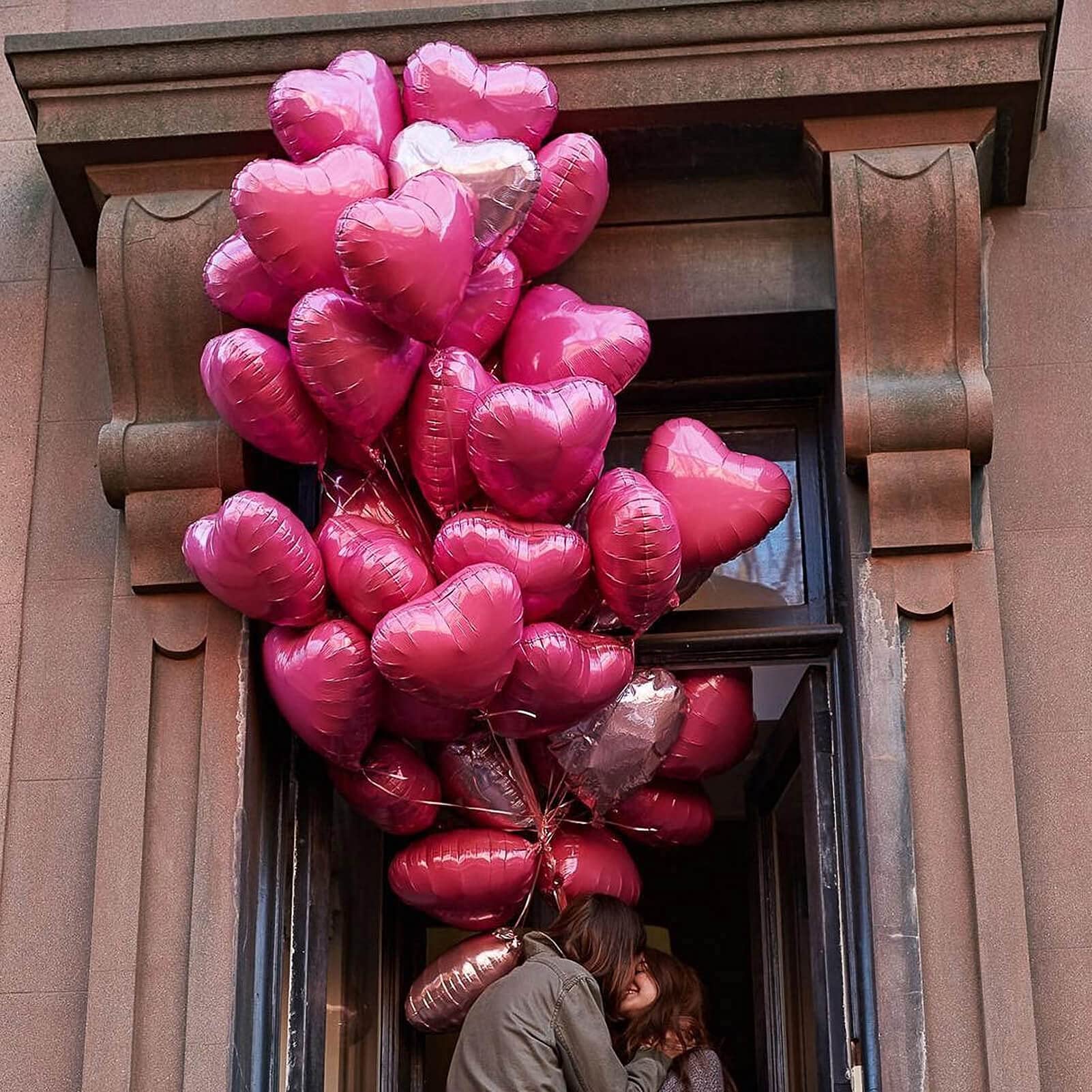 10Pcs Pearl Pink Foil Heart Shaped Balloons 18 Inch - Elegant Mylar Balloons for Baby Showers, Weddings, Valentine's Day & Party Decorations - Perfect for Romantic Proposals, Anniversary Celebrations and Birthday Party Backdrops