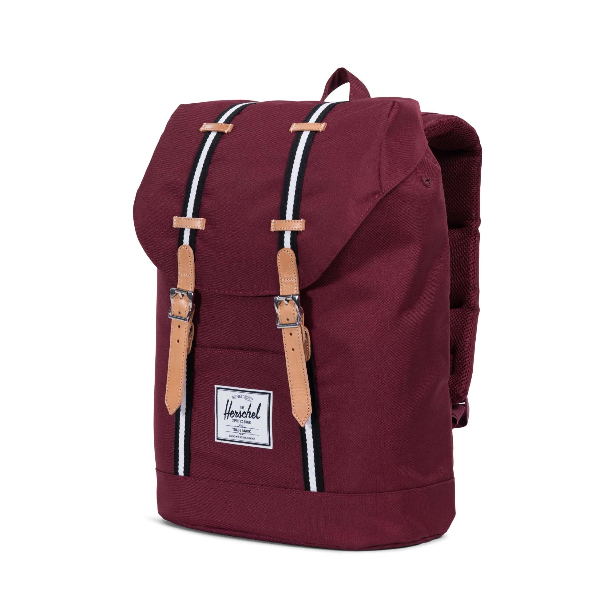 Herschel Offset Collection Retreat Backpack - Windsor Wine & Leather - Stylish Laptop Backpack for Work, School & Travel