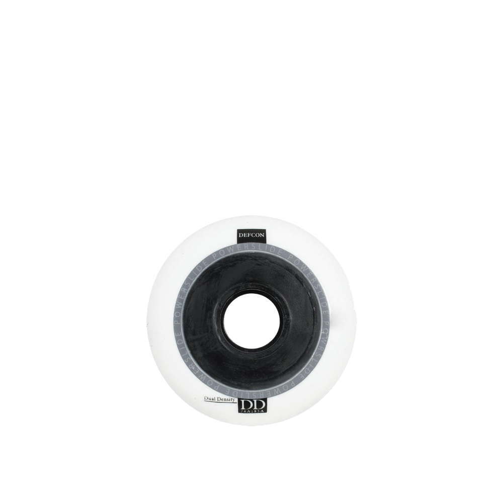 Powerslide Defcon 76mm White Wheels (4 Pack) - High-Performance Inline Skate Wheels for Speed Skating & Roller Derby
