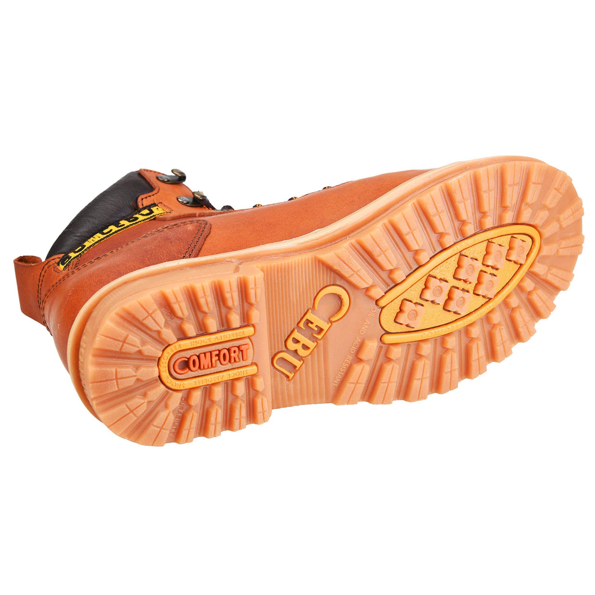 CEBU Men's Soft Toe Work Boots - Heavy Duty Oil & Acid Resistant Leather 6