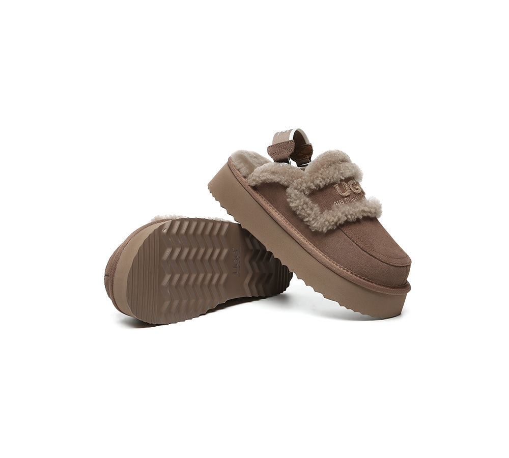 Australian Shepherd® Women's 2-Way Style UGG Slippers with Removable Strap - Slingback Platform Design for Rilee - Perfect for Indoor Comfort & Casual Outings