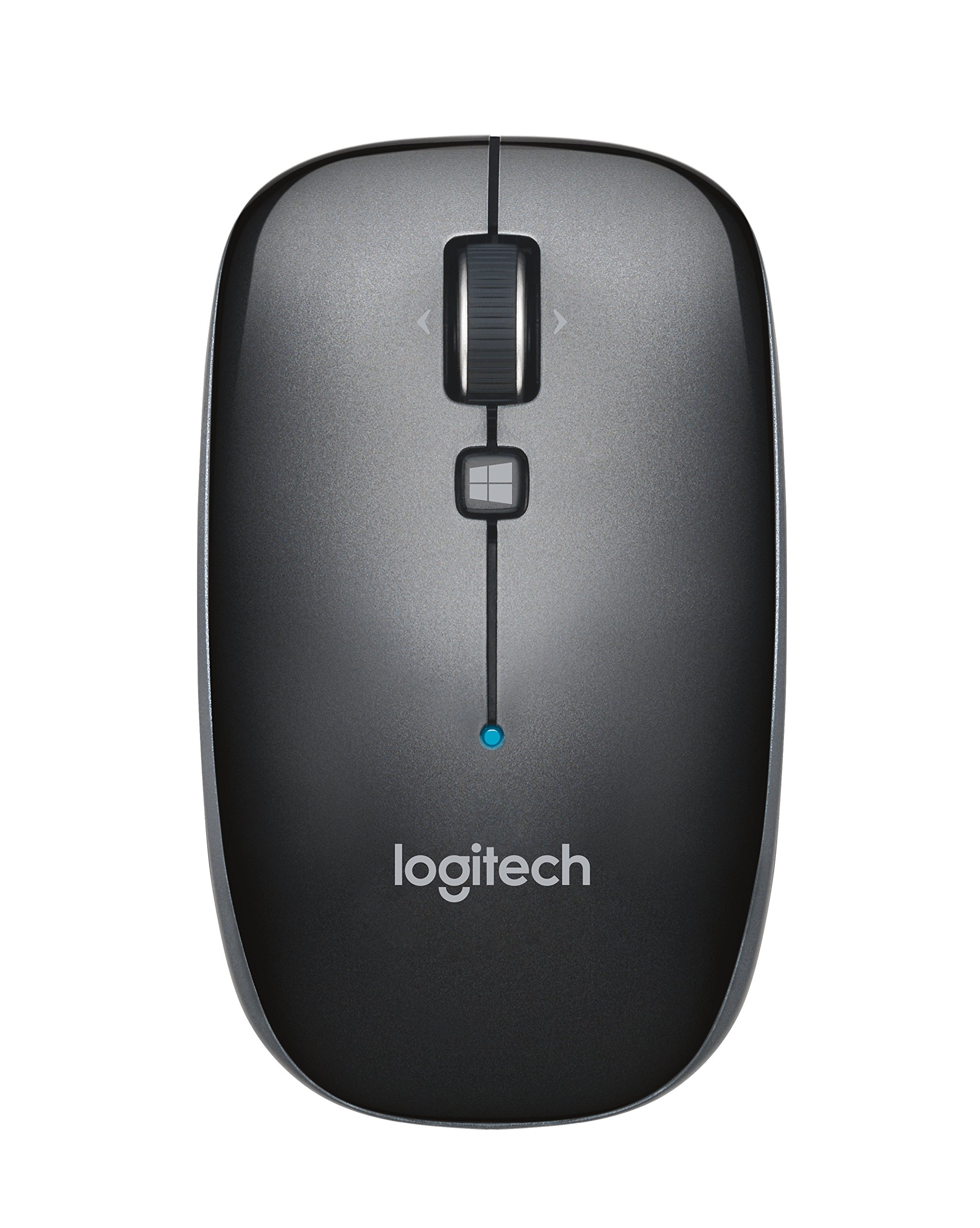 Logitech M557 Bluetooth Wireless Mouse - 1 Year Battery Life, Ambidextrous Design, Side Scrolling for Mac & Windows Laptops (Gray) - Perfect for Office Work, Travel & Home Use