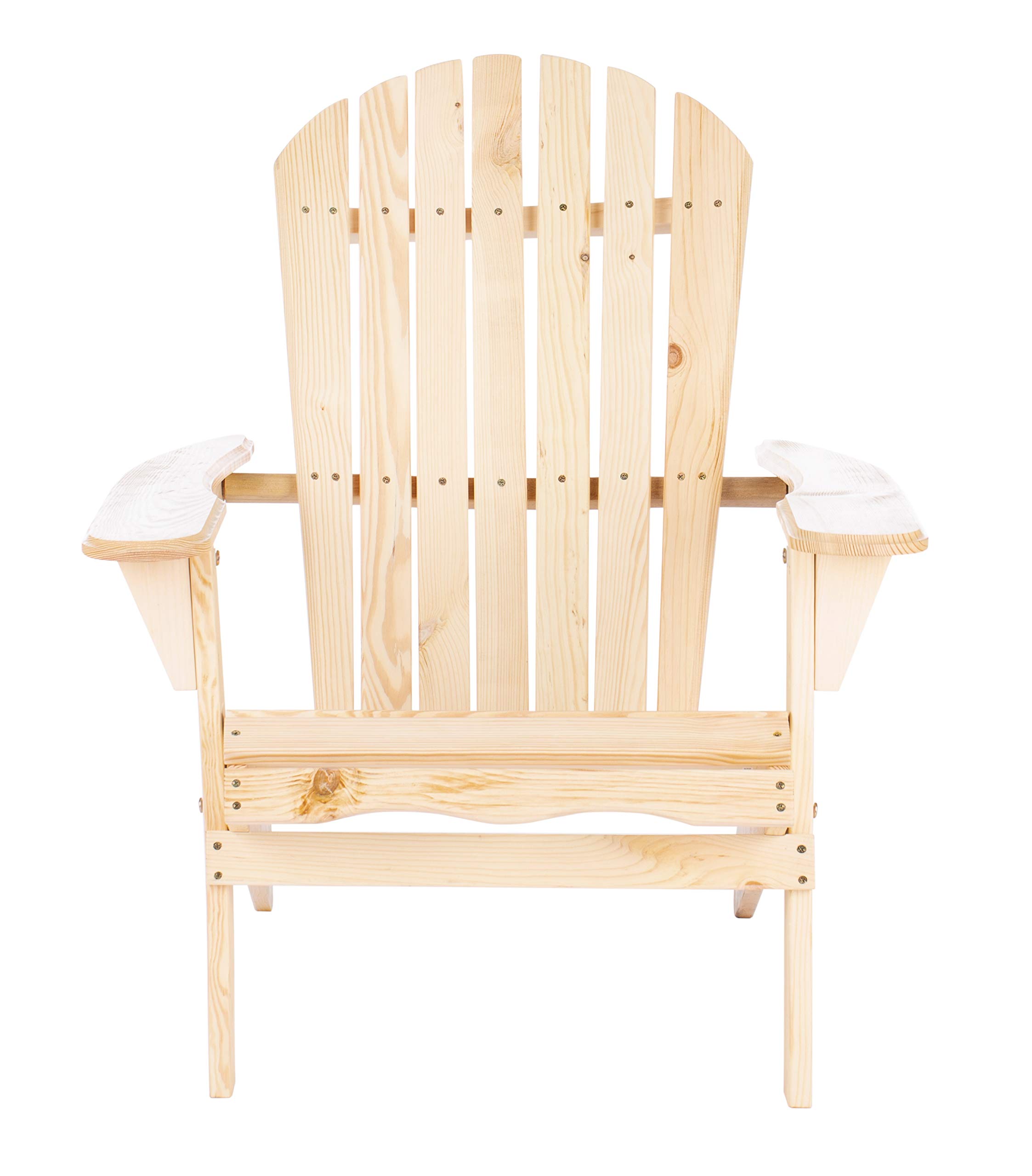 Premium W Home Adirondack Bistro Set - Natural Wood Patio Furniture for Outdoor Dining, Garden, Deck & Backyard Relaxation