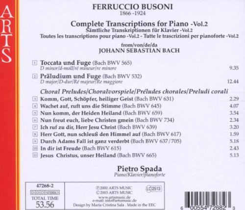 Bach Busoni Piano Works Vol 2 - Pietro Spada Classical Music CD | Baroque & Romantic Piano Masterpieces | Perfect for Study, Relaxation & Concert Listening