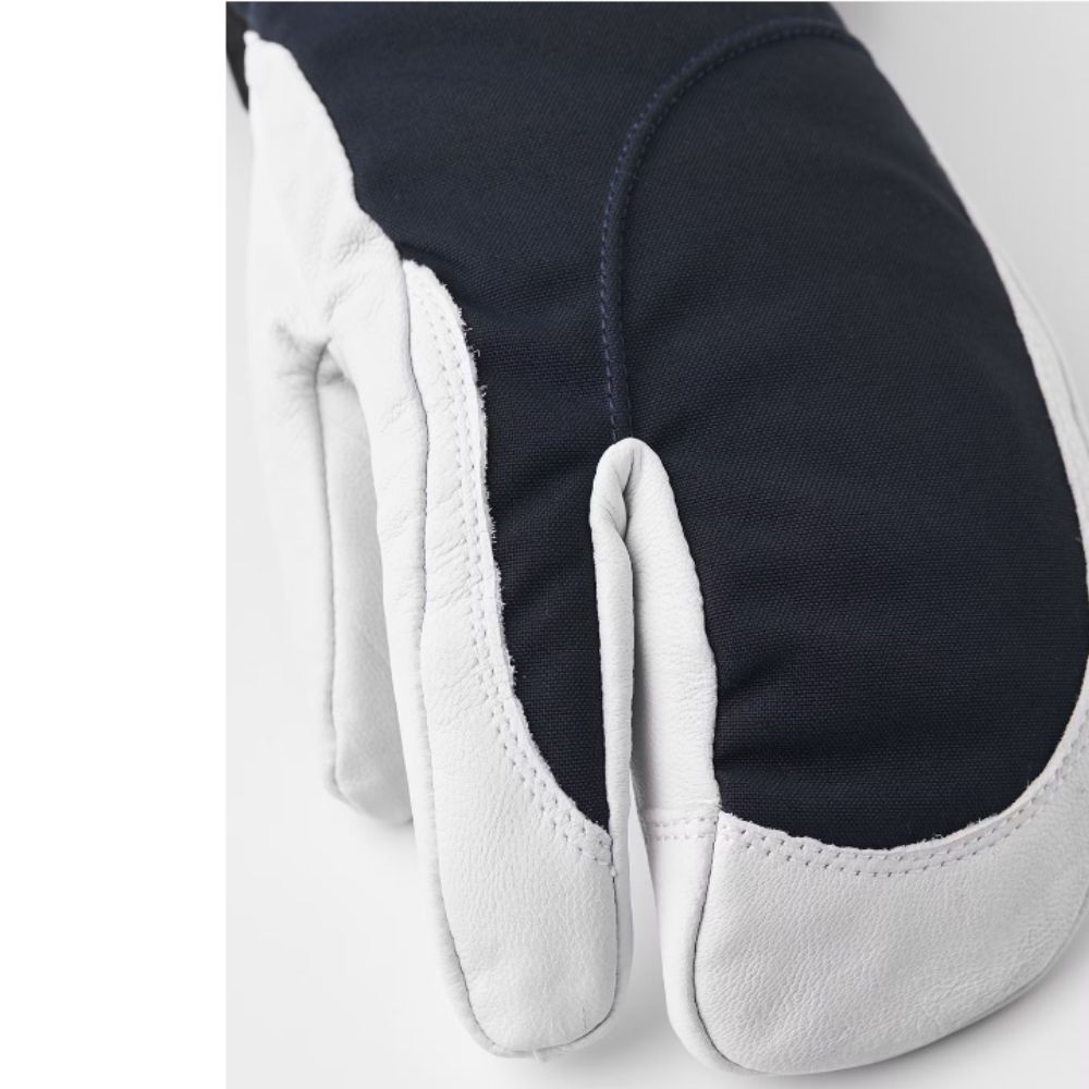Hestra Heli Women's 3-Finger Ski Gloves - Navy/Off-White - Warm Winter Sports Gloves for Skiing, Snowboarding & Outdoor Activities