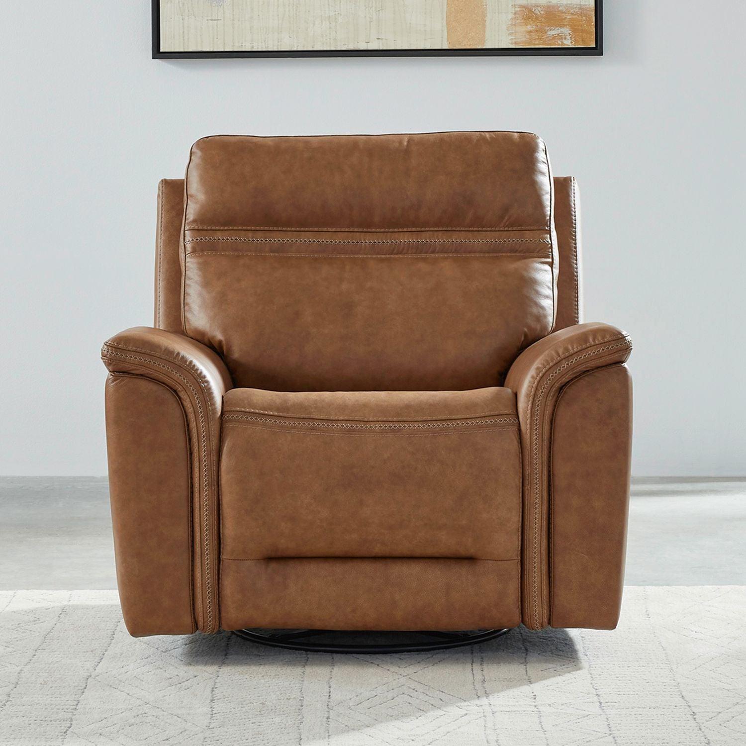 7007CM 13P Cooper Camel Recliner Chair - Premium Leather Living Room Recliner with Padded Armrests - Perfect for Home Theater, Gaming & Relaxation