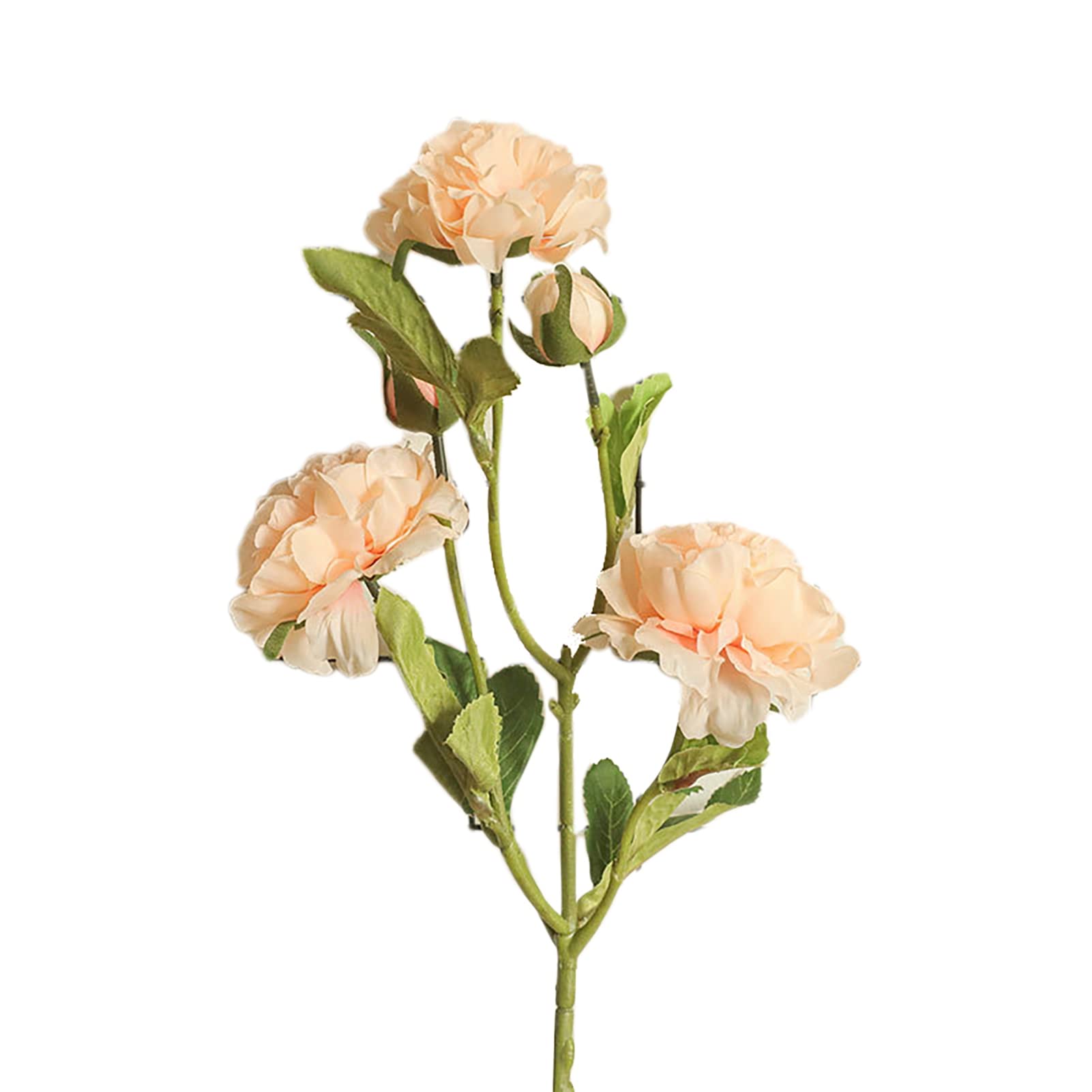LIHDESTB Artificial Peony Flowers - Realistic Fake Plastic Potted Plants for Home Decor, Office, Wedding Centerpieces - Champagne Color - Perfect for Tabletop Displays, Photo Props & Indoor Decoration