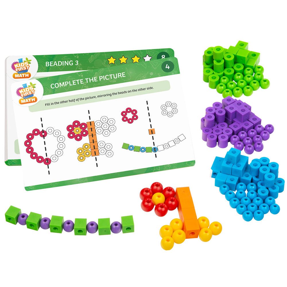 Kids First Math: Educational Lacing Beads Math Kit with Activity Cards | STEM Learning Toy for Counting, Patterns & Fine Motor Skills | Perfect for Homeschool & Classroom Math Activities