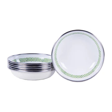 Premium Green Scallop Enamel Tasting Dishes - 4.25 Inch Porcelain Appetizer Plates, Set of 6 - Perfect for Tapas, Sushi, Desserts & Party Serving