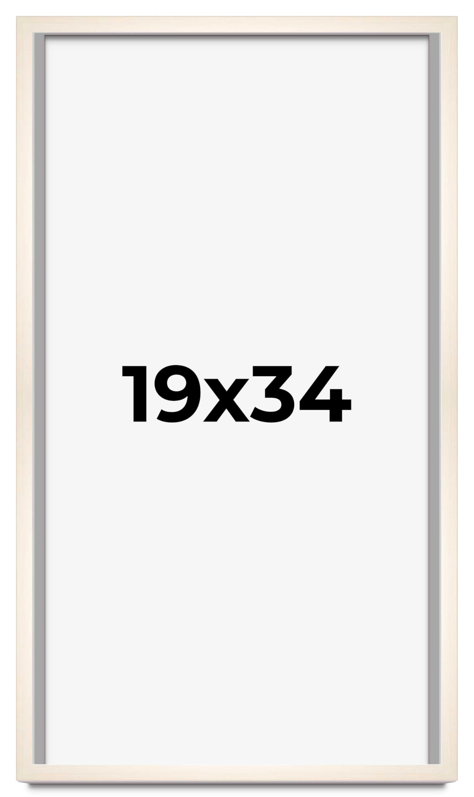 CountryArtHouse 19x34 Inch Whitewashed Solid Wood Picture Frame - 0.8125