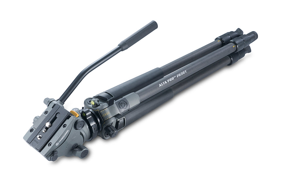 ALTA PRO 2V 263CVP Carbon Fiber Tripod with 2-Way Video Pan Head - 11lbs/5kg Load Capacity - Professional Camera Support for Photography & Videography - Perfect for Outdoor Shoots, Travel Vlogging, and Studio Work