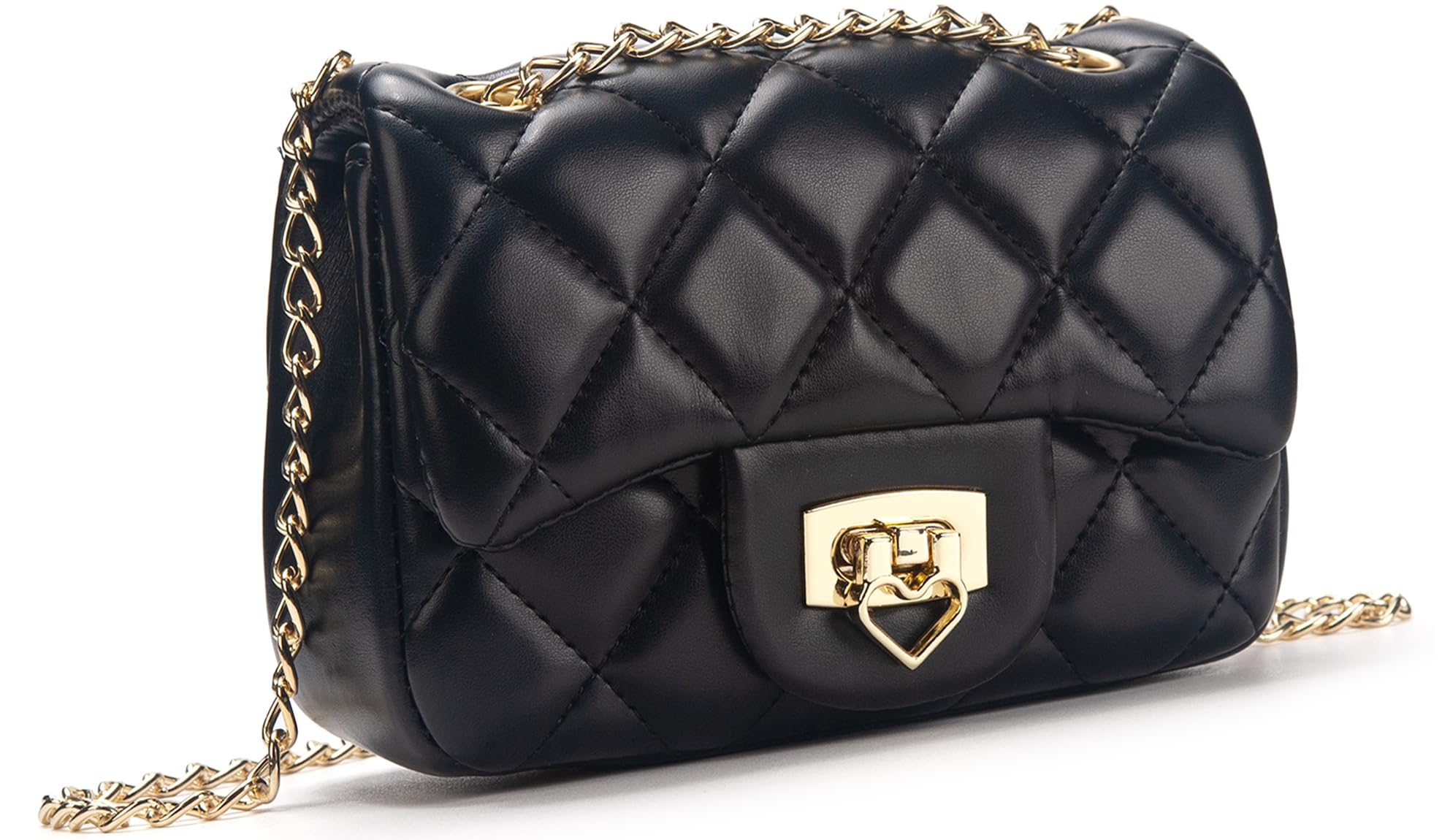 Adorable Heart Lock Crossbody Purse for Girls Age 3-14 - Cute Kids Shoulder Bag with Chain Strap | Perfect for Birthday Gifts, Dress-Up Play & Everyday Use