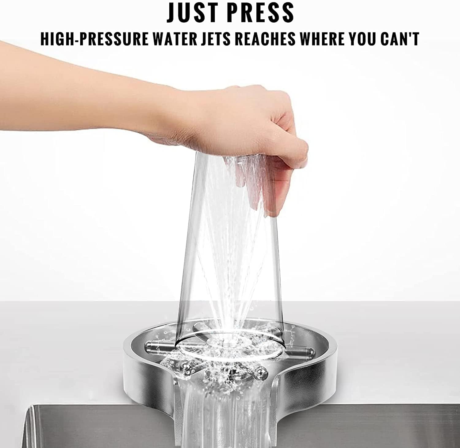 Bliote™ Automatic Cup Washer - Hands-Free Cleaning for Coffee Mugs, Wine Glasses & Drinkware - Perfect for Home, Office & Restaurant Use