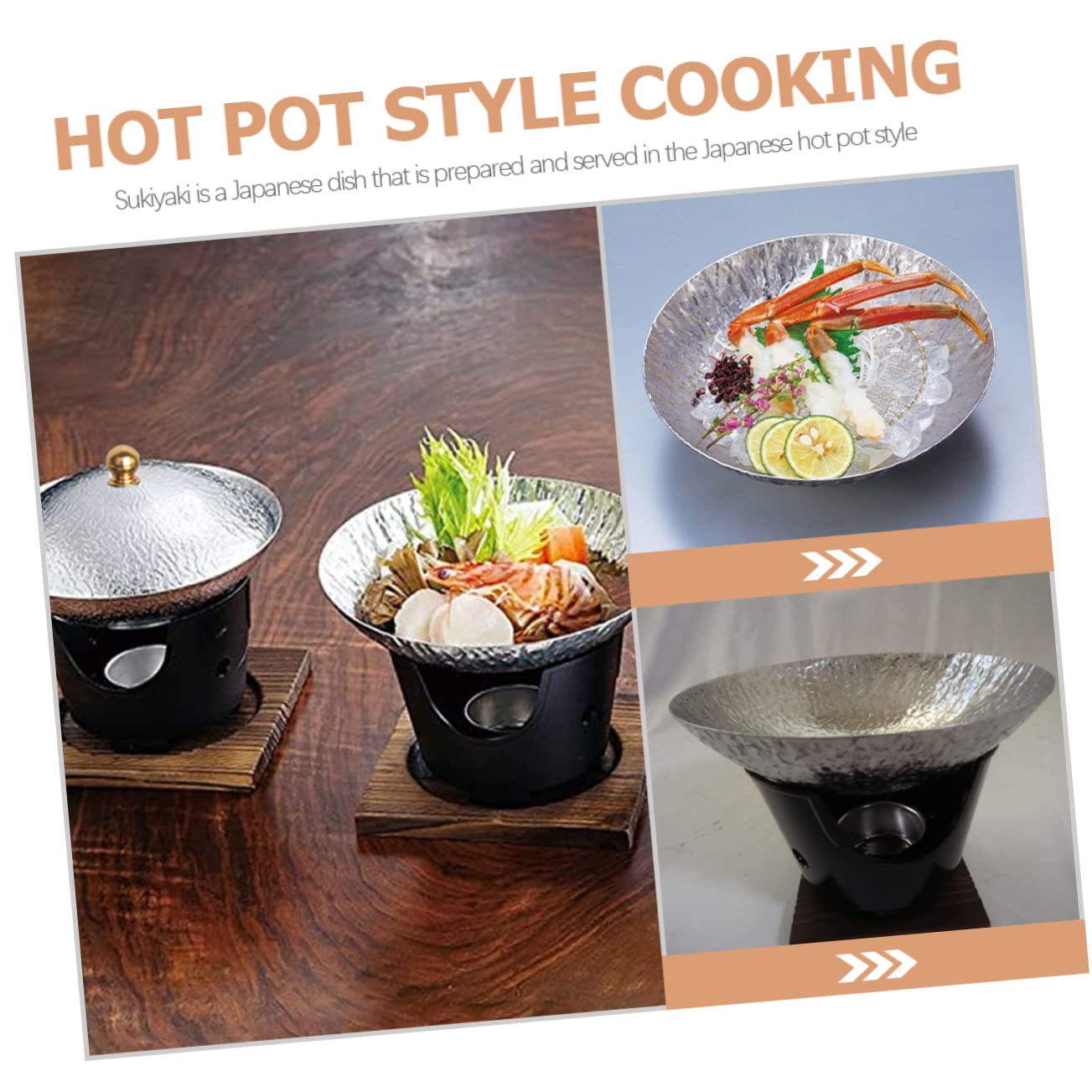 Premium Electric Sukiyaki Pot with Stainless Steel Lid - Japanese Hot Pot for Seafood, Crayfish, Shabu Shabu - Durable Cooking Pot for Home Dining & Party Serving