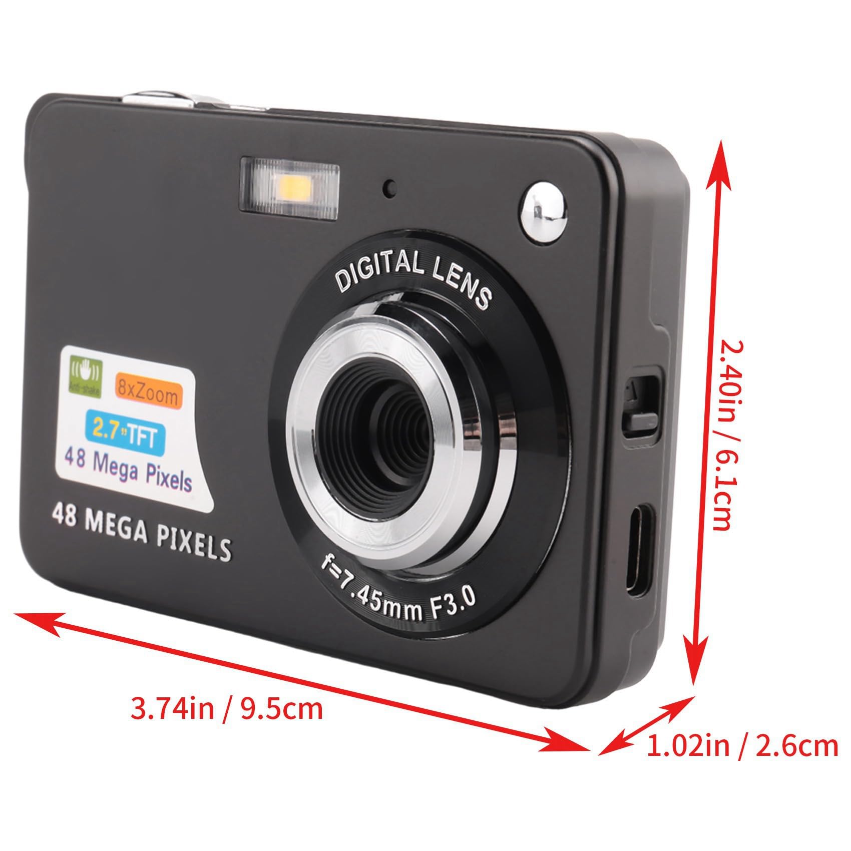 Kiudduy 2X Digital Camera with 2.7 Inch HD Display, Anti-Shake Camcorder, Mini Video Camera for Kids & Beginners - Perfect for Travel, Vlogging and Family Events