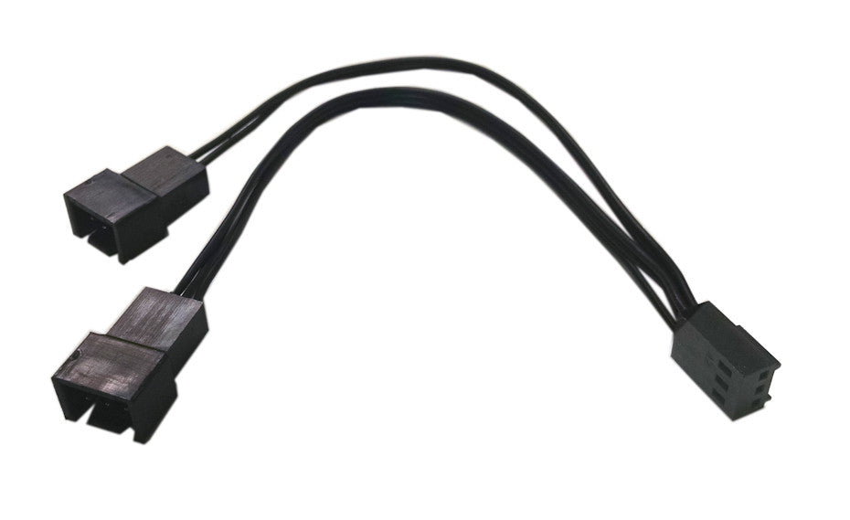 3 Pin Y Splitter All Black Ribbon Cable - High Quality Audio/Video Connector for Home Theater, Gaming & Studio Equipment