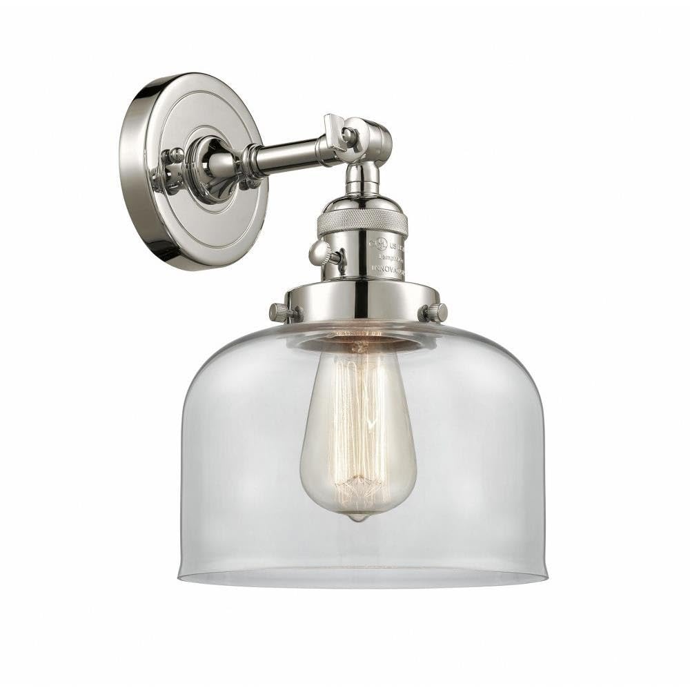 Innovations 203SW-PN-G72 Wall Sconce Light Fixture with High/Low/Off Switch in Polished Nickel Finish - Perfect for Bedroom, Hallway, and Living Room Lighting