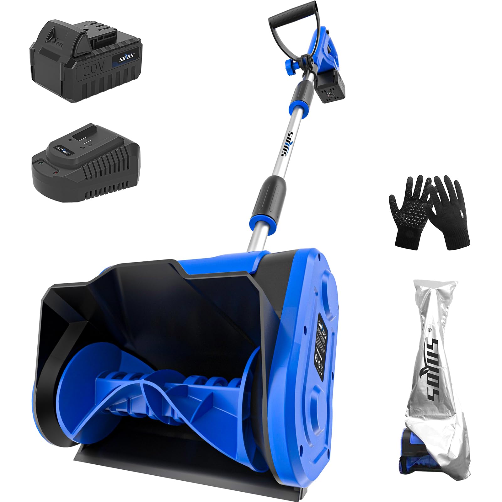 20V Cordless Electric Snow Shovel with Adjustable Handle - 11-Inch Wide Snow Blower, Includes 4.0Ah Battery & Fast Charger - Perfect for Driveways, Sidewalks & Small Areas (Dust Bag Included)