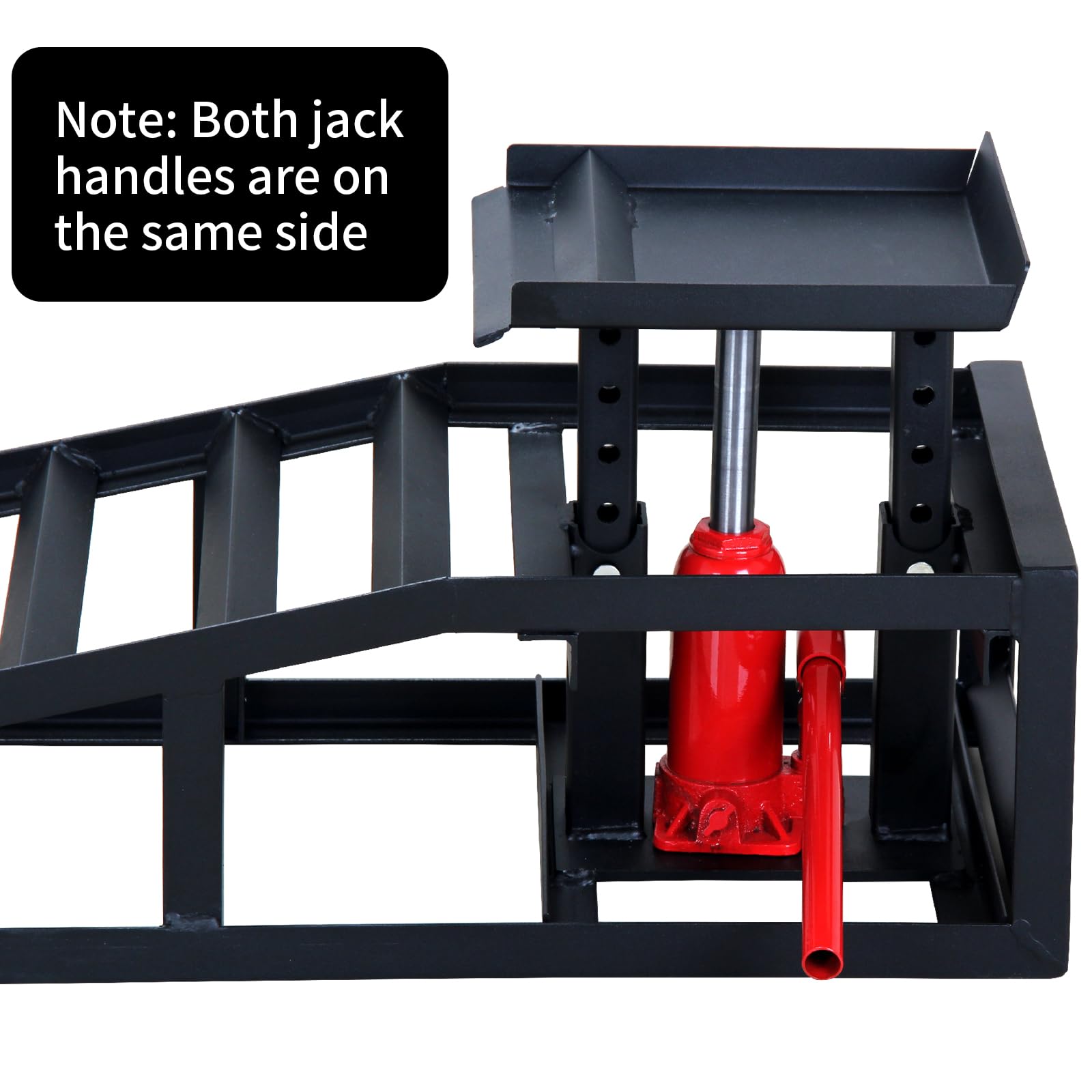 2 Pack Heavy Duty Hydraulic Car Ramps - 5 Ton (11,000 lbs) Capacity, Low Profile Vehicle Lift Ramps for Trucks, Trailers & Garage Repairs - 9.8