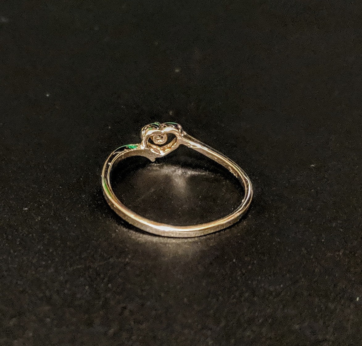 Solid Yellow or White Gold Natural Sapphire Heart Promise Ring | Genuine Sapphire Accented Engagement Ring | 143 712 Fine Jewelry | Petite Size | Perfect for Proposals, Anniversaries & Romantic Gifts