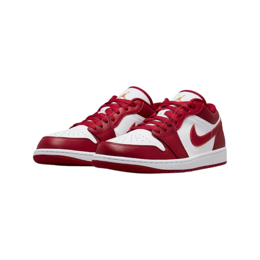 Air Jordan 1 Low Sneakers - Cardinal Red & Taxi White Colorway - Men's Basketball Shoes for Casual Wear & Street Style Fashion