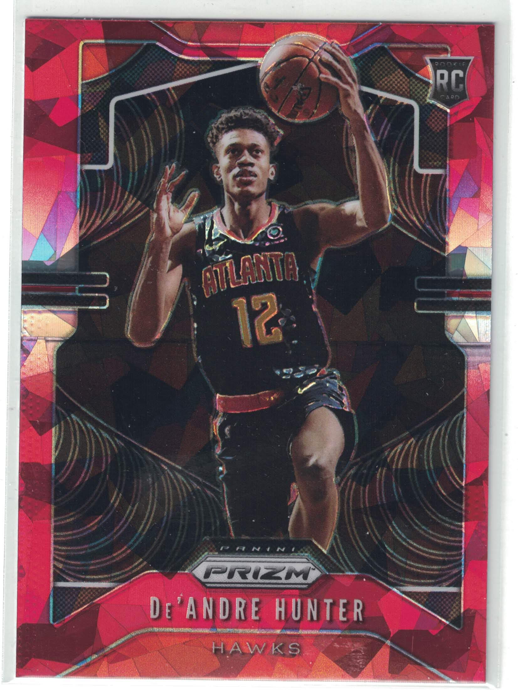 2019 Panini Prizm De'Andre Hunter Red Cracked Ice Rookie Refractor Basketball Card - Rare Collectible for NBA Fans & Sports Memorabilia Enthusiasts