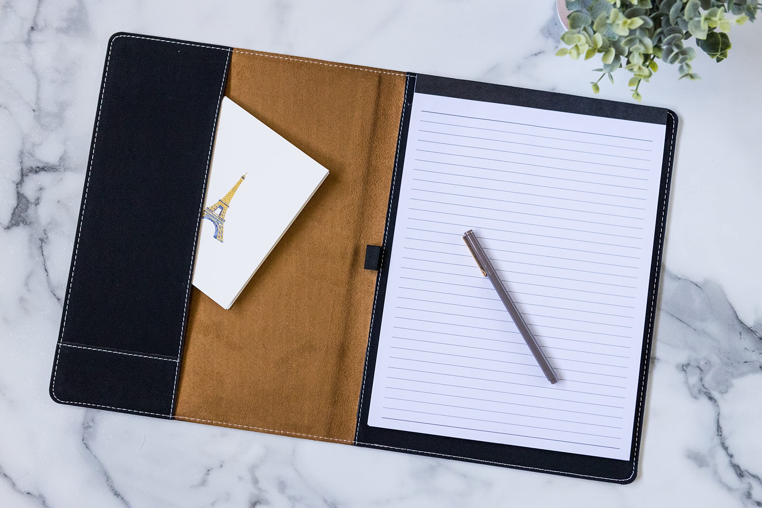 Premium Leatherette Notepad Portfolio - Personalized Engraved Journal for Business & Gifts - Professional Writing Pad in Teal - Perfect for Office Meetings, Client Presentations & Executive Gifting