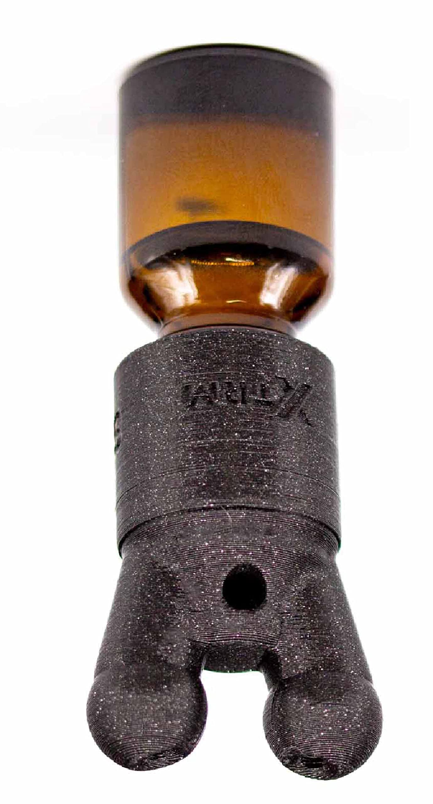 Premium Leather XLeathers XTRM SNFFR Amber Glass Bottle with Screw-On Twist Cap - Leak-Proof Small Black Essential Oil Container for Aromatherapy, Perfume & Travel Use