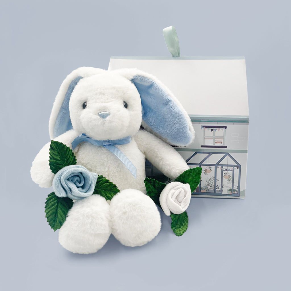 Adorable Bunny and Buds Baby Gift Set in Blue - Perfect for Newborns, Showers & First Birthdays