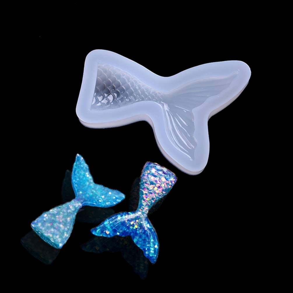 5pcs Silicone Molds for Resin Jewelry, Epoxy Earrings, Candles - DIY Craft Molds with Mermaid Tail Design (White) - Perfect for Handmade Jewelry Making, Candle Crafting, and Resin Art Projects