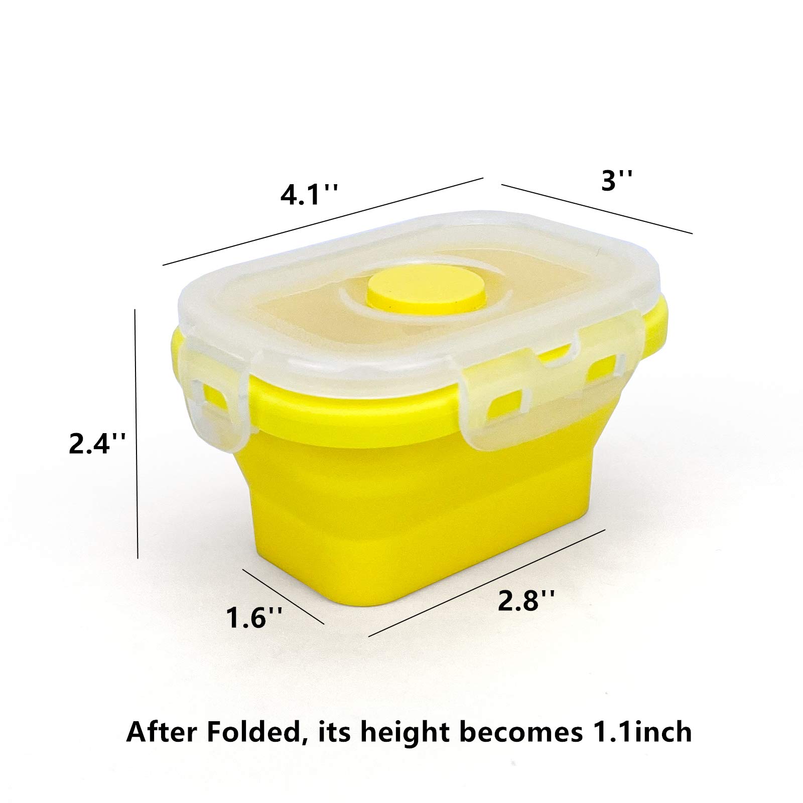 CCyanzi 4-Pack Collapsible Silicone Food Storage Containers with Lids - 150ml Leakproof & Microwave Safe - Perfect for Meal Prep, Freezer Storage & On-the-Go Lunches