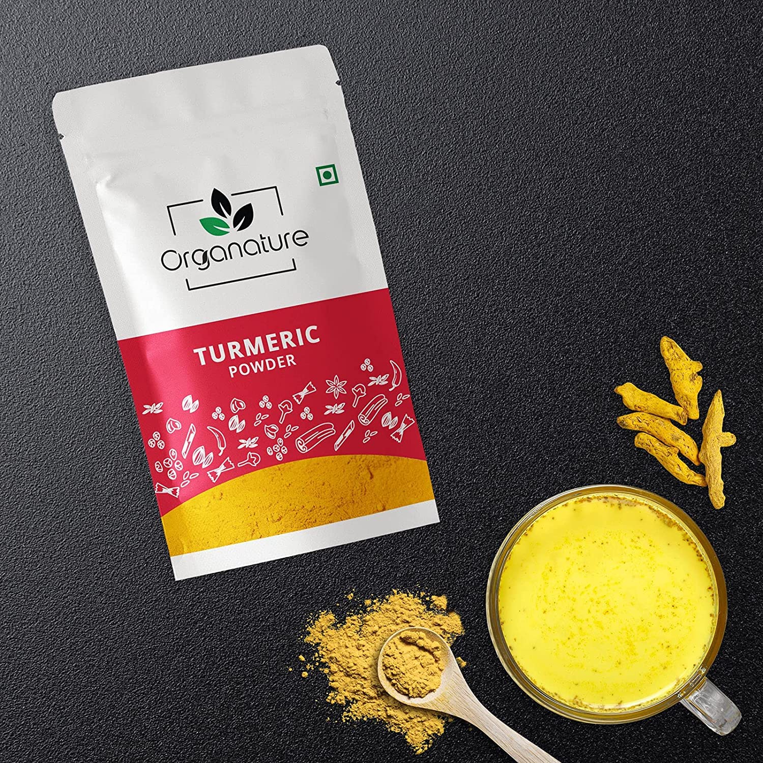 Organature Natural Turmeric Powder (Haldi) - 850g with High Curcumin Content for Immunity Boost | USDA Organic, Gluten-Free | Perfect for Golden Milk, Cooking & Skincare