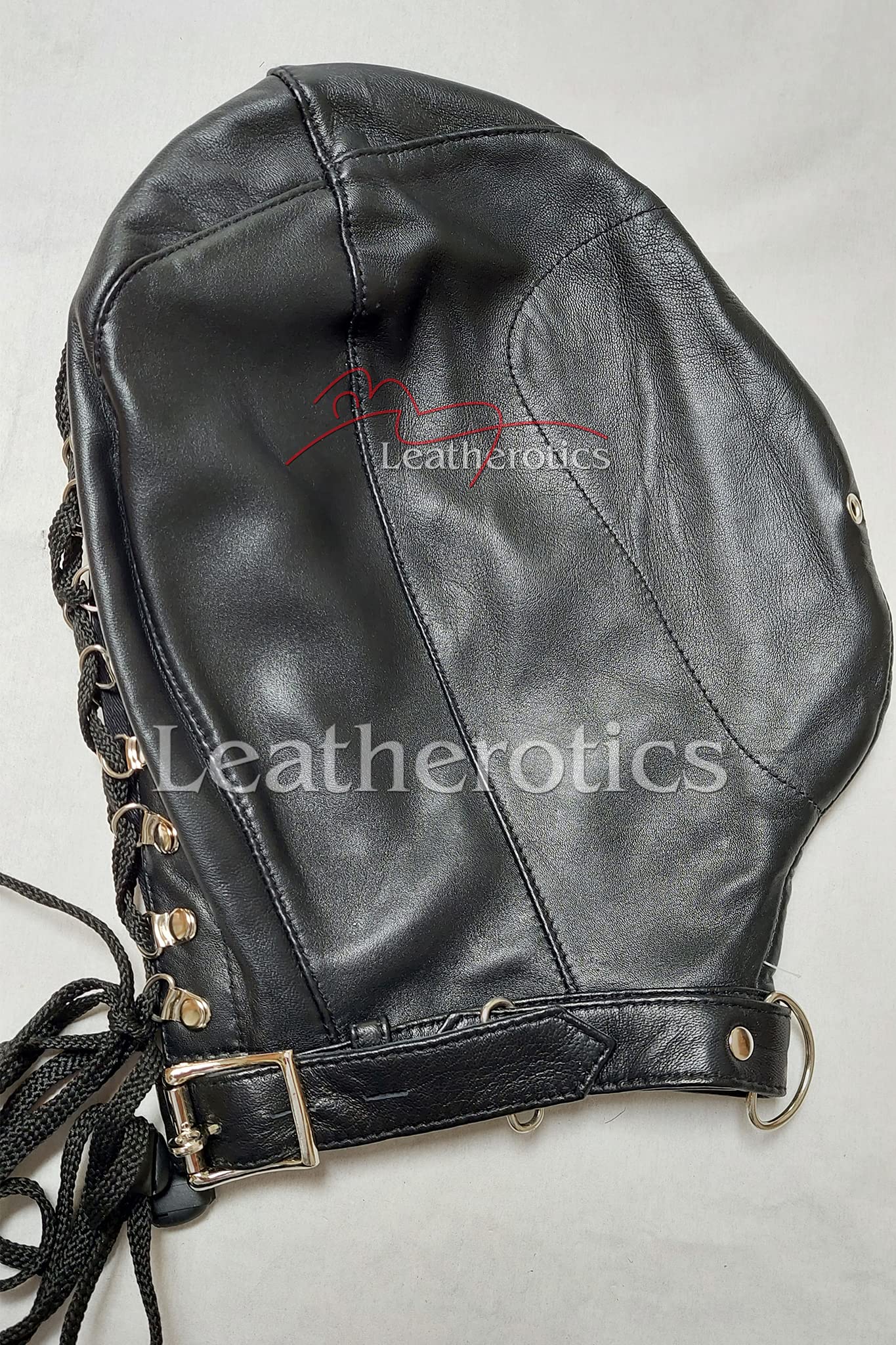 Premium Leather BDSM Mask - Adjustable Bondage Hood with Blindfold for Sensory Play, Roleplay & Erotic Face Cover - Perfect for Couples, Fetish & BDSM Enthusiasts