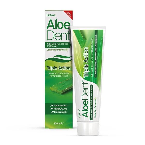 Aloe Dent Fluoride-Free Toothpaste - Triple Action Formula for Sensitive Teeth & Gum Care | Ideal for Daily Oral Hygiene & Natural Whitening