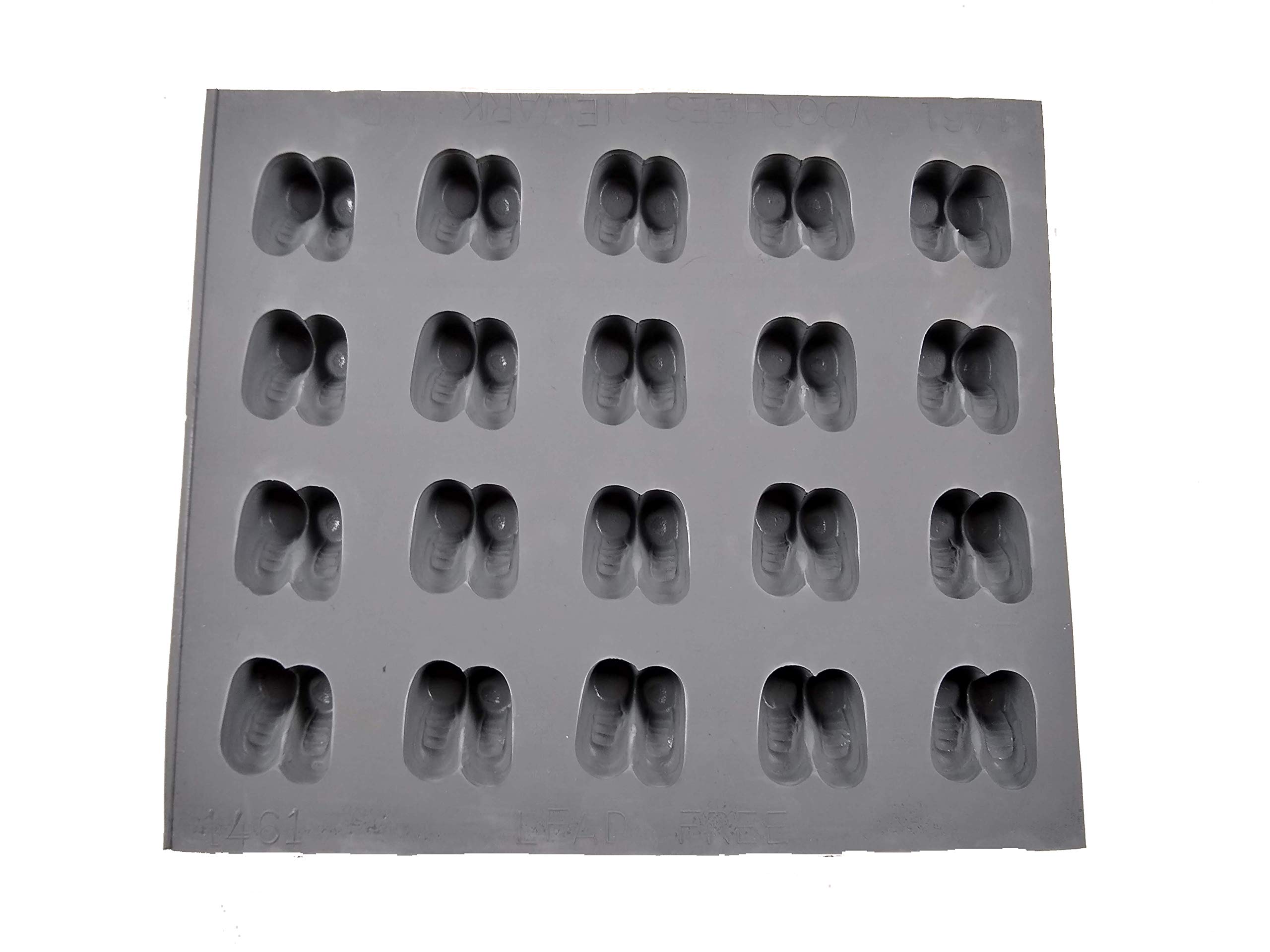 20 Cavity Baby Booties Rubber Candy Mold for DIY Chocolate, Soap, and Candle Making - Perfect for Baby Showers, Birthday Parties, and Holiday Treats